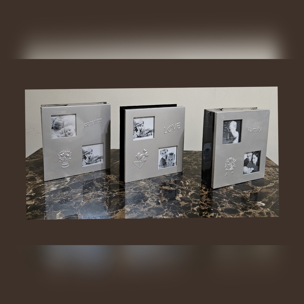 Silver 72 page Insertable Photo Album 📸with Embossed Design